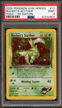 Pokemon Rocket's Scyther Gym Heroes 1st Edition Holo Rare #13 PSA 9 Mint - Image 1