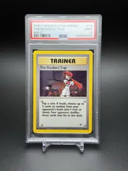2000 Pokemon Gym Heroes The Rocket's Trap Holo Trainer #19 MINT PSA 9 - Image 1