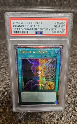 PSA 10 GEM MINT Change Of Heart Quarter Century Secret Rare RA01-EN050 Yu-Gi-Oh! - Image 3