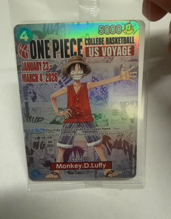Authentic One Piece Monkey D. Luffy P-055 US Voyage College Basketball Promo Pow - Image 1
