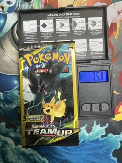 Pokemon TCG Sun & Moon Team Up Mini Booster Pack Pikachu & Zekrom Sealed 7.58G - Image 1
