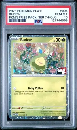POP 1!!! Budew Holo Pokemon Prize Pack Series 7 Promo Pokemon Card PSA 10 - Image 1