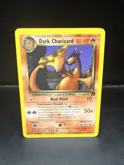 Pokemon TCG Dark Charizard Non-Holo Card 21/82 Team Rocket 2000 Vintage C - Image 1