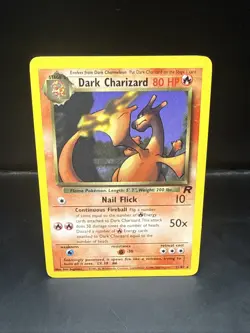 Pokemon TCG Dark Charizard Non-Holo Card 21/82 Team Rocket 2000 Vintage C - Image 2
