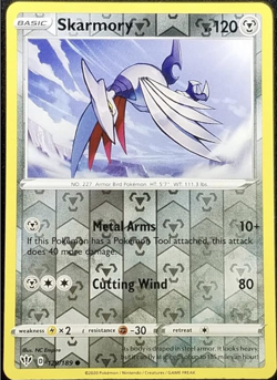 Pokemon - Skarmory - 120/189 - Reverse-Holo - Darkness Ablaze - NM/M - NEW - Image 1
