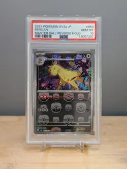 2023 Pokemon SV2a Persian #053 Master Ball Reverse Holo PSA 10 Japanese - Image 1