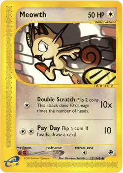 Meowth - 121/165 - Expedition (EX) 2002 - Pokemon - English - E-Reader - Image 1