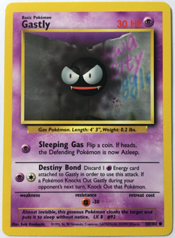 POKEMON GASTLY 50/102 BASE SET COMMON NEAR MINT - Image 1