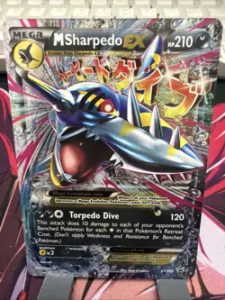 Pokemon TCG M Sharpedo EX Promo Card XY200 Black Star Promos Rare - Image 1