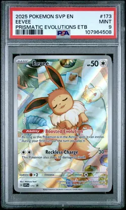 2025 POKEMON SVP EN-SV BLACK STAR PROMO #173 EEVEE PSA 9 - Image 1