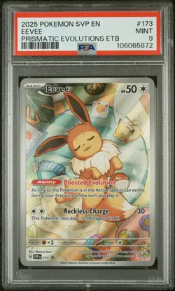 2025 POKEMON SVP EN-SV BLACK STAR PROMO #173 EEVEE PSA 9 - Image 1