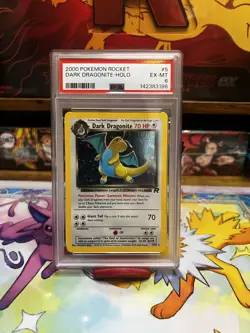 2000 POKEMON ROCKET #5 DARK DRAGONITE-HOLO PSA 6 - Image 1