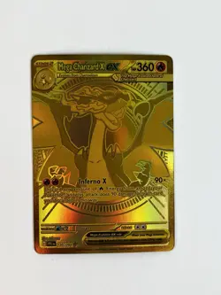 Pokemon Gold Hyper Rare Mega Charizard X EX Card 130/094 - Mint - Image 1