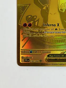 Pokemon Gold Hyper Rare Mega Charizard X EX Card 130/094 - Mint - Image 5