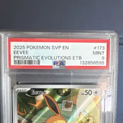 Pokemon Eevee SVP EN Holo PSA 9 Prismatic Evolutions ETB #173 Promo Black Star - Image 3