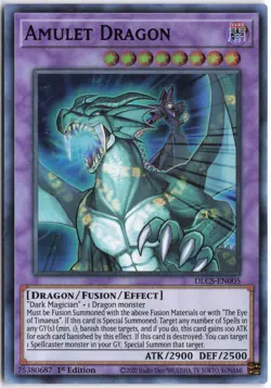 Yugioh - Amulet Dragon (Blue) DLCS-EN005 1st Edition - Dragons of Legend: The Co - Image 1