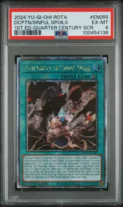 YUGIOH 1ST ROTA-EN055 DECEPTION OF THE SINFUL SPOILS QCR PSA 6 EX #100454136 - Image 1