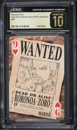 2012 One Piece Japanese Playing Cards Wanted Deck Roronoa Zoro CGC 10 PRISTINE - Image 1