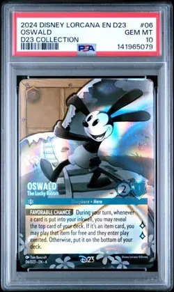 Disney Lorcana Oswald the Lucky Rabbit D23 Promo PSA 10 Gem Mint 06/023 - Image 1