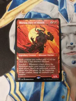 Moraug, Fury of Akoum SHOWCASE MTG Zendikar Rising Red Mythic Creature LP x1 - Image 1