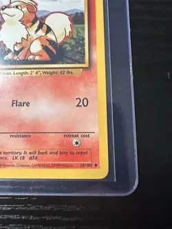 Growlithe 28/102 Base Set Unlimited WOTC Vintage Pokemon - Image 5