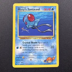 Misty's Tentacool 057/132 Gym Heroes Non-Holo Pokemon Card Wizards Near Mint NM - Image 1