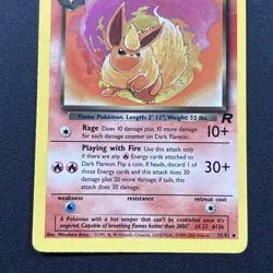 Dark Flareon 35/82 Team Rocket Non-Holo Pokemon Card Wizards Near Mint - Image 3