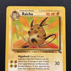 Raichu 29/62 Fossil Non-Holo Vintage WOTC Pokemon Card Near Mint NM - Image 2