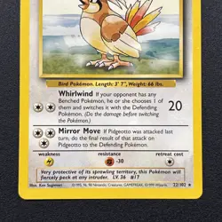 Pidgeotto 022/102 Base Set Non-Holo WOTC Wizards Pokemon Card Near Mint NM - Image 3
