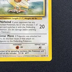Pidgeotto 022/102 Base Set Non-Holo WOTC Wizards Pokemon Card Near Mint NM - Image 5