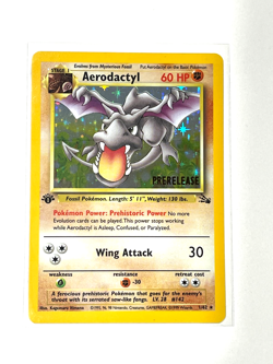 Pokemon Fossil AERODACTYL 1/62 Holo 1ST EDITION PRERELEASE - Image 2