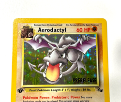 Pokemon Fossil AERODACTYL 1/62 Holo 1ST EDITION PRERELEASE - Image 3