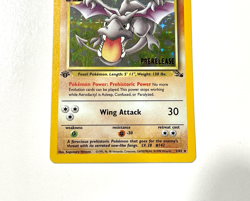Pokemon Fossil AERODACTYL 1/62 Holo 1ST EDITION PRERELEASE - Image 4