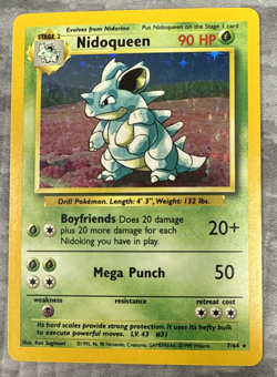Nidoqueen 7/64 Holo Rare Pokemon NEAR MINT NO PLAY - Image 1