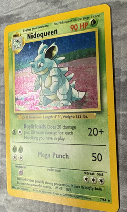Nidoqueen 7/64 Holo Rare Pokemon NEAR MINT NO PLAY - Image 3