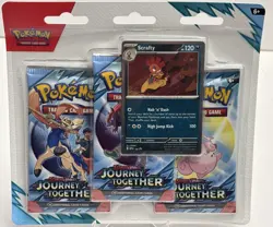 Pokemon TCG: Scarlet & Violet Journey Together 3 Pack Blister + Promo Scrafty - Image 1