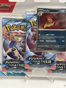 Pokemon TCG: Scarlet & Violet Journey Together 3 Pack Blister + Promo Scrafty - Image 2