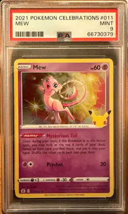 Mew 011 Celebrations 2021 Pokemon PSA 9 - Image 1