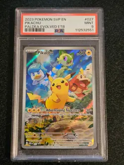 2023 POKEMON SV BLACK STAR PROMOS - SVP EN #027 PIKACHU PALDEA EVOLVED ETB PSA 9 - Image 1