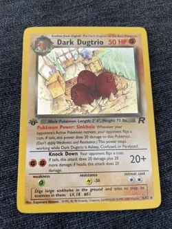 Pokemon Dark Dugtrio Holo Rare Team Rocket #6 1st Edition- NM Condition - Image 1