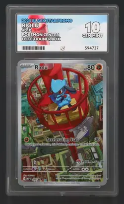 ACE 10 Riolu Mega Evolutions 10 Pokemon Center ETB Promo Pokemon ONLY Perf Subs! - Image 1