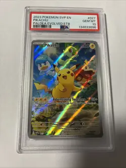 2023 Pokemon SVP EN Pikachu Paldea Evolved ETB Promo #027 PSA 10 - Image 1