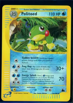 Pokemon SKYRIDGE - #25/144 Politoed - Reverse Holo - ENG - Near Mint - Image 1