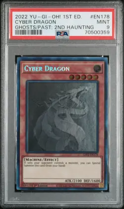 Cyber Dragon #EN178 2022 1st Edition Yu-Gi-Oh! Ghosts/Past: 2nd Haunting PSA 9 - Image 1