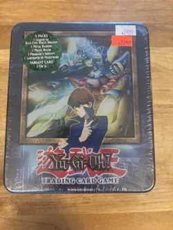 2002 Yu-Gi-Oh Kaiba Collector Tin Sealed Blue-Eyes Promo 5 Packs - Image 1