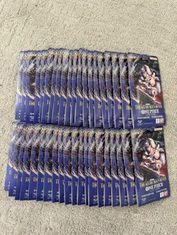 One Piece OP14 THE AZURE SEA’S SEVEN LOT OF 40 - Sleeved Booster Packs IN HAND - Image 1