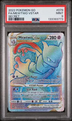 Mewtwo VSTAR 079/078 - Pokemon GO - Graded PSA 9 MINT Rainbow Pokemon Card - Image 3