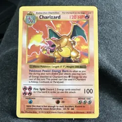 1999 Pokemon Wizards of the Coast Charizard Holo Card 004/102 Base Set - Image 1