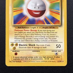 Electrode 021/102 Base Set Regular Vintage Pokemon Card Near Mint NM - Image 3