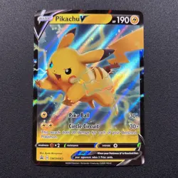 Pikachu V SWSH063 SWSH: Sword & Shield Promo Holo Full Art Card Near Mint NM - Image 1